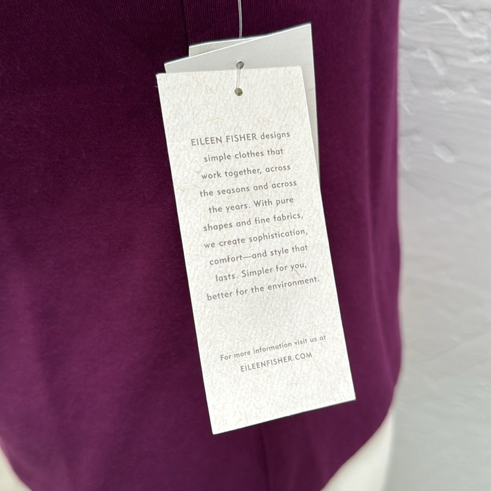Eileen Fisher Organic Cotton Scoop Neck Tank PS Burgundy Maroon Purple - Picture 10 of 15